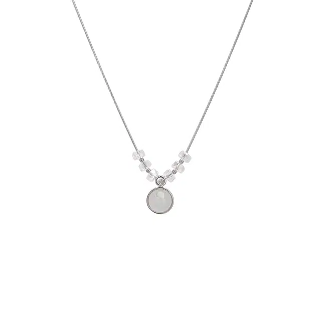 前方大荒野 月光猫眼珠锁骨链温柔甜美精致小巧优雅迷人时髦小众设计轻奢高级感#好运 琉璃 项链 女款