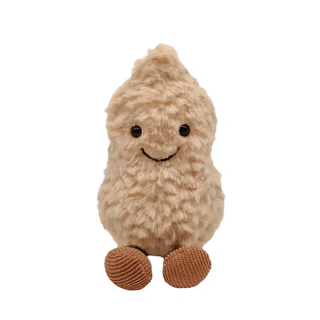 心水好物 可爱拟人卷毛花生公仔玩偶钥匙扣包包#好运 聚酯纤维 挂件 男女同款情侣款