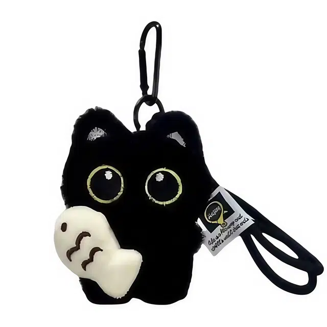 Black Cat Plush Keychain