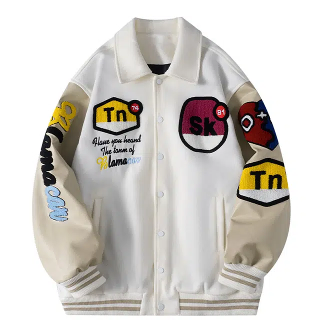 极限涡轮 美式复古高街小众多元素图案宽松休闲百搭高级设计感外套夹克 男女同款