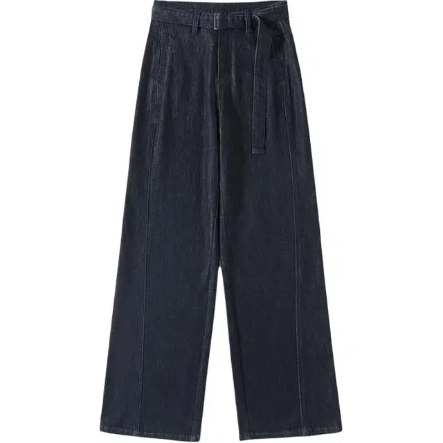 法文箱子 修身美式直筒丹宁配皮带牛仔裤 女款