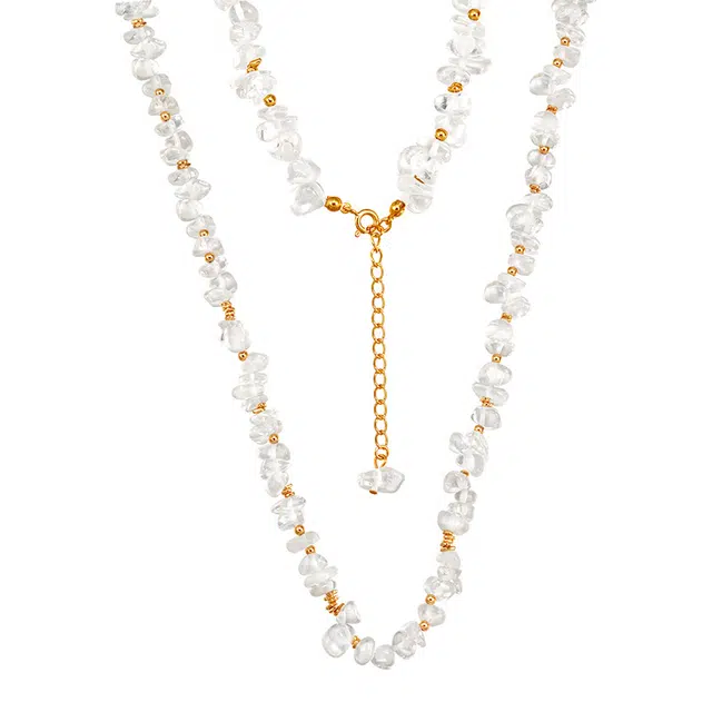 既白南兮 不规则清冷感轻奢高级小众精致日常通勤气质基础#好运天然 白水晶 项链 男女同款情侣款