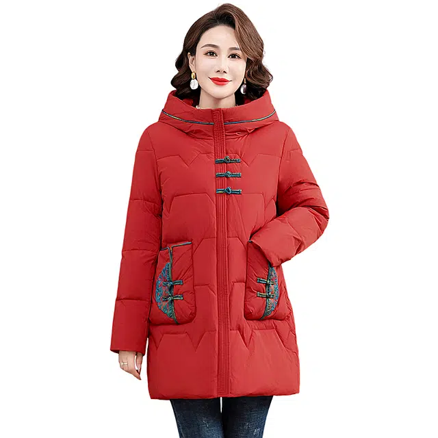 雅鹿 喜欢加厚保暖外套连帽款羽绒服 女款