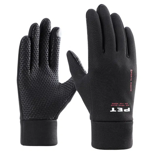 南极人 骑行秋冬季加绒防寒户外骑车电动车开车登山运动防风触屏 聚酯纤维 保暖手套 男款