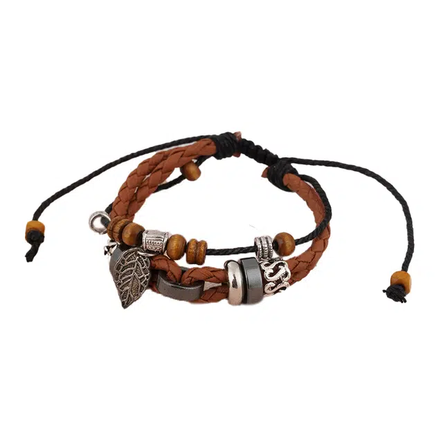 素于 新中式文艺古典优雅大气闪耀个性树叶日常通勤百搭小众设计精致清冷风潮流多层叠戴手饰#好运 柴木 手绳 男女同款情侣款