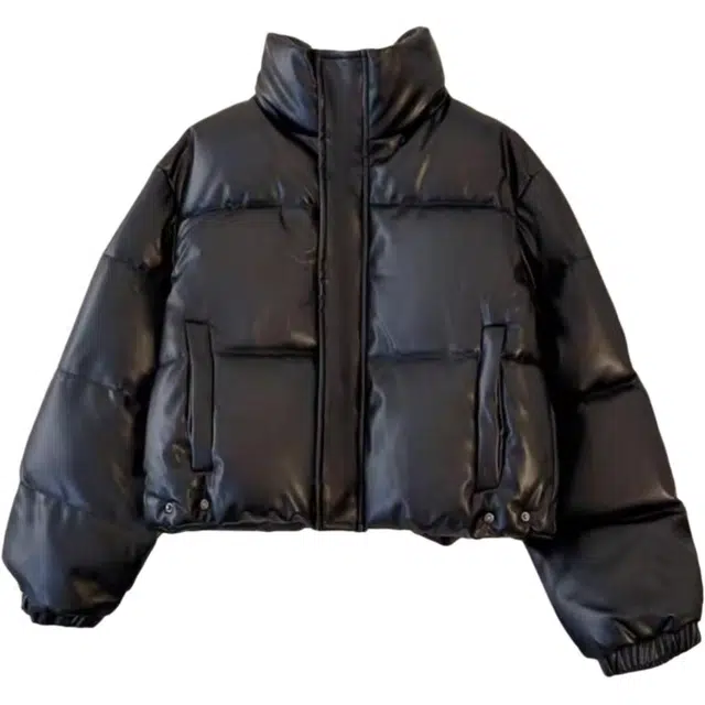 小菊川栗 美式复古上衣女冬短款时尚宽松小个子面包服外套棉服 女款