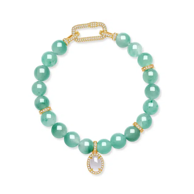 翠雅金楼 新中式国风清新气质有钱花轻奢时尚高级感通勤百搭小众#好运 非洲翠 手串 女款