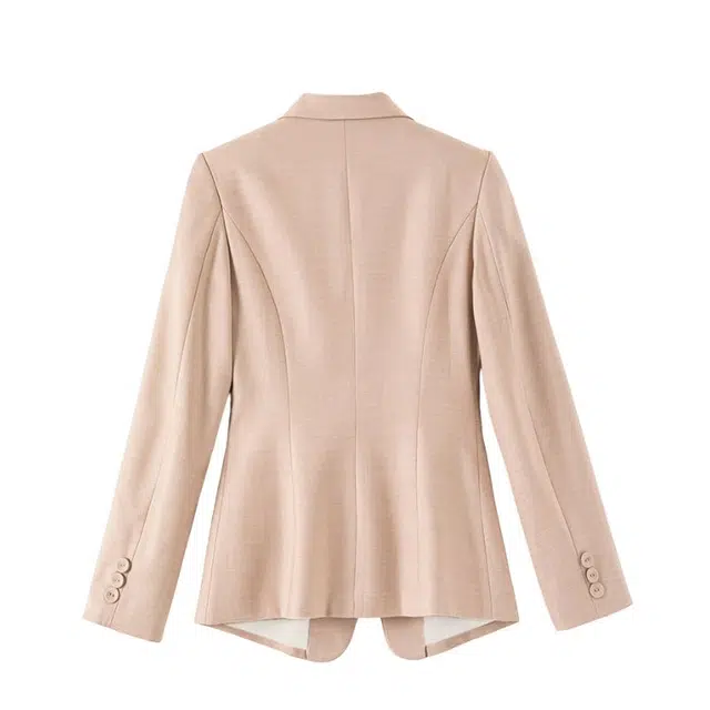 晚白 气质翻驳领修身显瘦简约干练小西装外套 女款