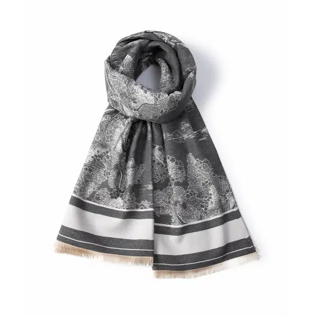 红豆 保暖小众时尚百搭设计高级感柔软 聚酯纤维 绒线围巾 男女同款情侣款