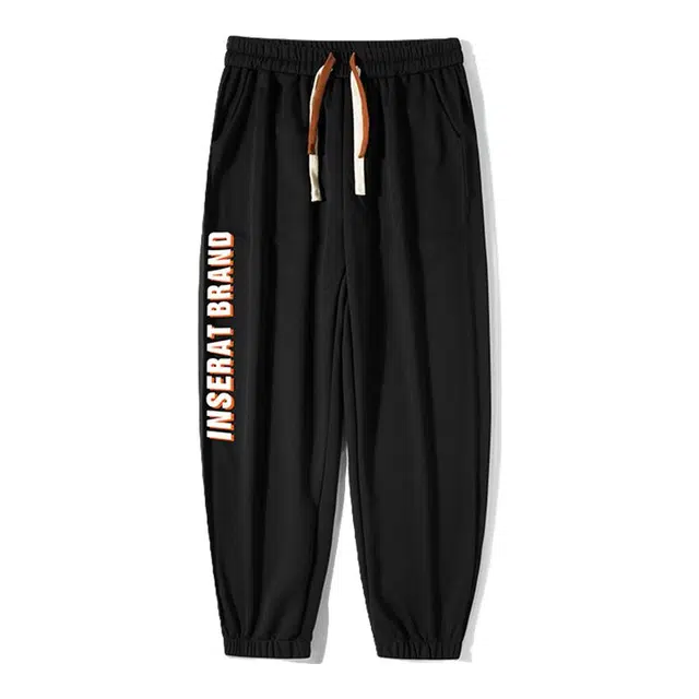 海尔斯 中腰宽松系带束脚字母图案休闲裤 男款