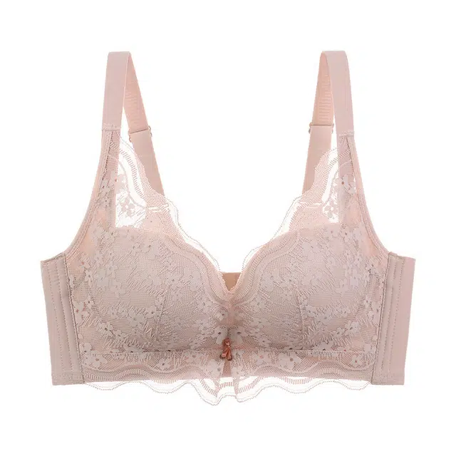 慕梵度 优雅蕾丝轻柔舒适内衣无钢圈中厚杯小胸聚拢大胸显小上托调整型收副乳透气亲肤文胸 女款