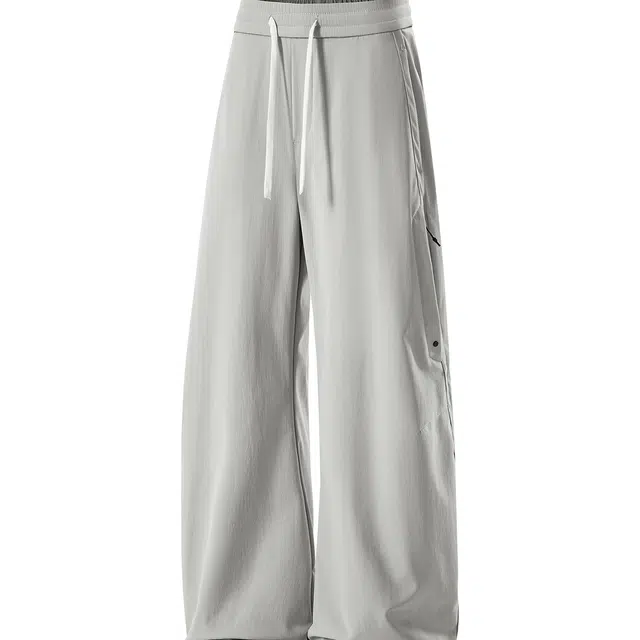 海尔斯 户外潮牌纯色中腰宽松系带休闲裤 男款