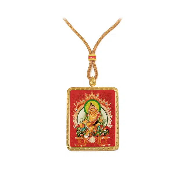【百无禁忌百财来】 玉临门 时来运转国风黄财神唐卡藏式财神 藏传佛教护身符能量升职#好运 合金 项链 男女同款情侣款