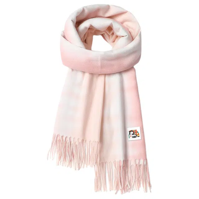 吾皇猫 高级感渐变秋冬韩版保暖百搭 聚酯纤维 围巾 男女同款情侣款