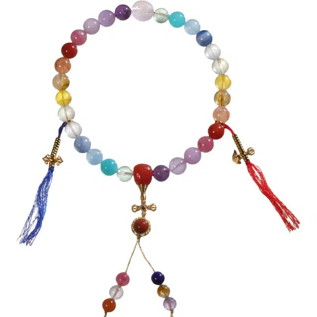 千叶珠宝 星云悬葫·金镶垂露 彩色红蓝流苏 国风旺人缘转运新中式国潮小众吸睛时髦轻奢设计款#好运天然 多色水晶 手串 女款