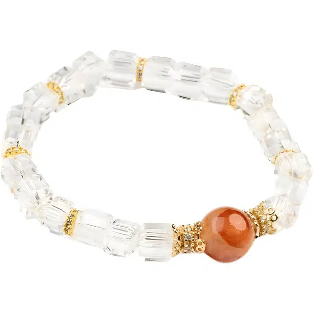 仙源 清雅大气设计气质高级感 百搭清冷感 诸事顺利 简约 小众精致轻奢#好运 白水晶 手串 男女同款情侣款