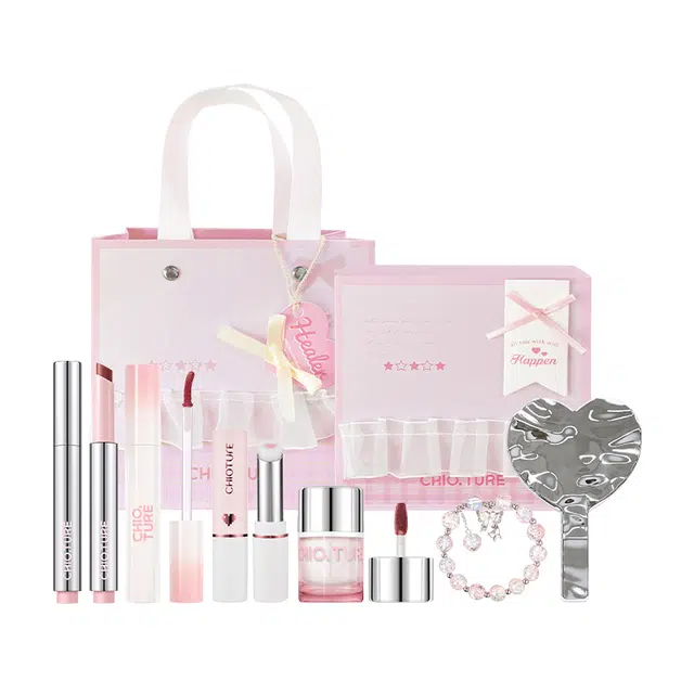 稚优泉 点点心意彩妆套装 易上色自然玻璃唇清透素颜镜面