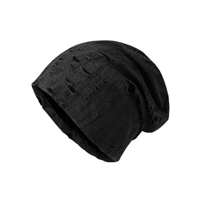 浪莎 韩式纯色小众设计破洞做旧个性街头时尚 聚酯纤维 绒线帽 男女同款情侣款