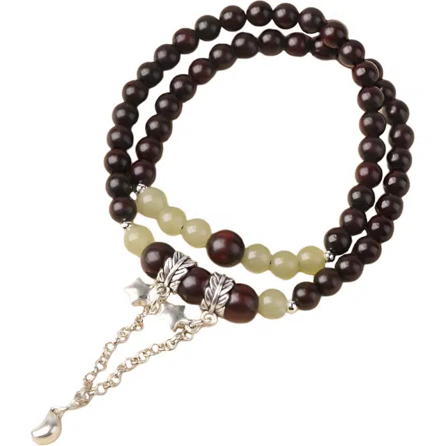 鶄鲤 新中式双圈优雅气质 紫檀属 木作手串 男女同款情侣款