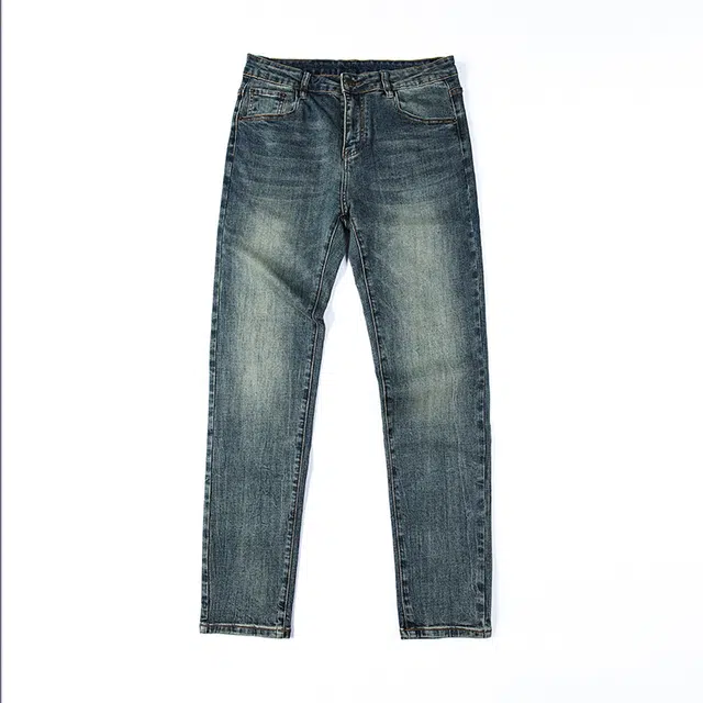 吉肯蒂 秋冬水洗复古蓝韩版百搭修身小脚裤弹力长裤牛仔裤 男款