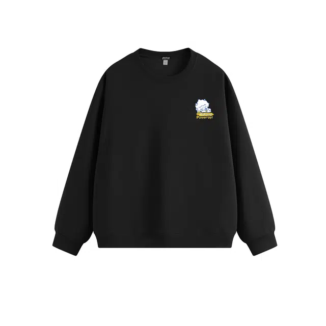 喜羊羊与灰太狼 美式简约基础款懒洋洋趣味卡通动漫印花日常通勤休闲宽松舒适百搭圆领套头卫衣 男女同款