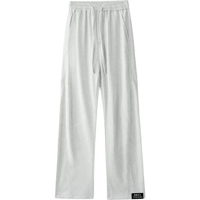 纯色基础款线条解构赫赫良衣 美式复古痞帅高街风少年感直筒垂感长裤子柔软舒适百搭运动显高显瘦小众高级感学院风韩系潮牌休闲裤 男女同款