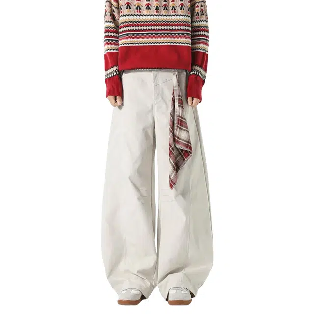 加荣 美式解构方巾弯刀工装裤男潮牌痞帅宽松设计感休闲裤秋季日常百搭阔腿裤松弛风裤子男生青少年帅气时尚高级男装长裤 男女同款