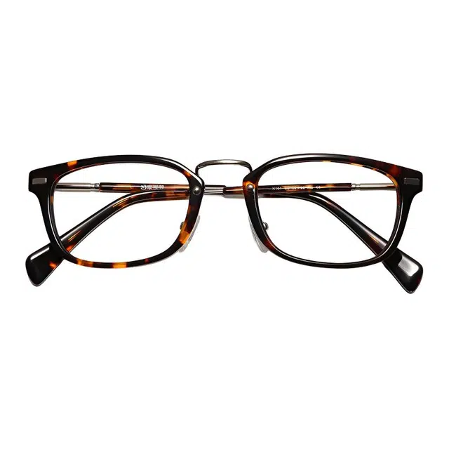 康视顿 小框文艺复古 板材加金属 不规则形 光学镜架 男女同款情侣款 豹纹 红色