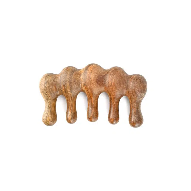 天纵 新中式解压文玩木梳 头部经络疏通  香气怡人 实木创意小章鱼波浪按摩梳 助睡眠 静心定神 绿檀 梳子 男女同款情侣款