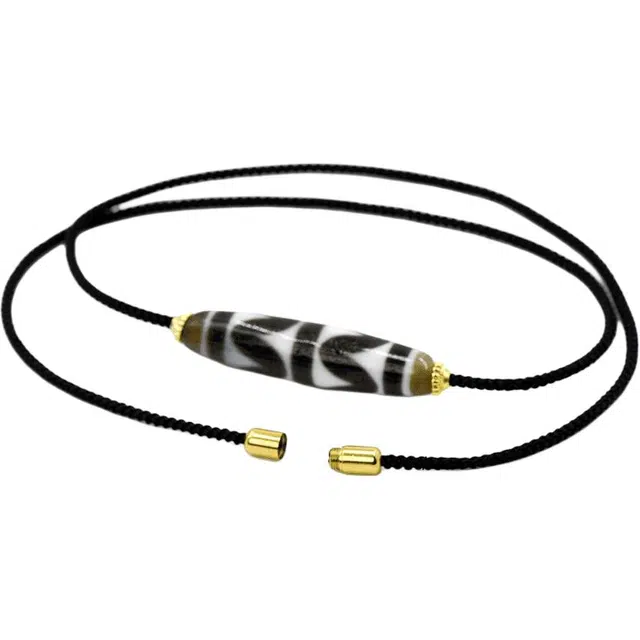 玉临门 【臻藏.文创】聚缘药坑老油珠 招财进宝 虎牙达洛珠国潮民族风 送男 女朋友礼 物 礼盒包装 玛瑙 项链 通用