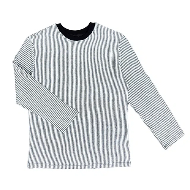 【dme】 美式复古慵懒设计感条纹撞色拼接圆领通勤百搭宽松休闲长袖上衣卫衣 男女同款