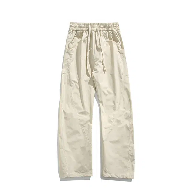 海尔斯 简约百搭美式高街纯色宽松系带休闲裤 男款