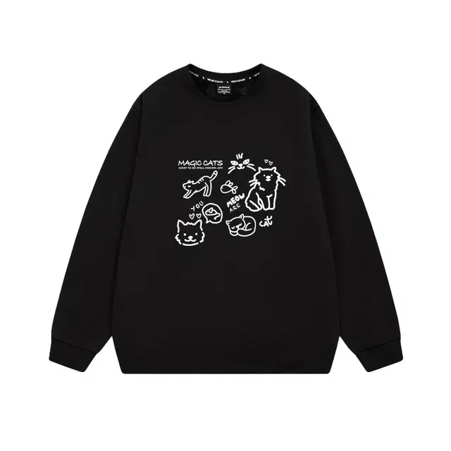 莫代尔 宽松时尚个性舒适休闲加厚显瘦遮肉嘻哈简约学院风卫衣打底衣 男女同款