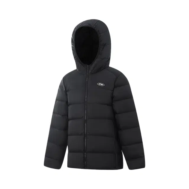 李宁儿童羽绒服 运动生活 运动潮流 必备系列 连帽舒适纯色拉链鸭绒 儿童款