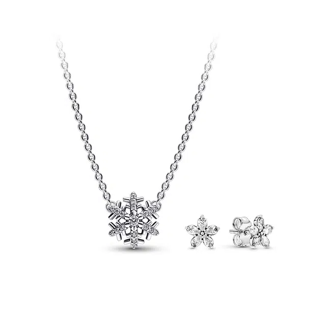 Pandora 925 Silver Necklace Set