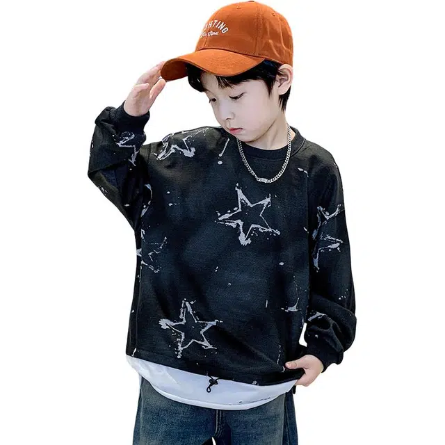 熊猫圆圆卫衣 时尚洋气满印五角星图案舒适休闲