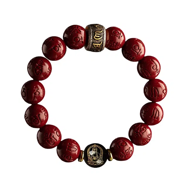 宣华意 国潮新中式经典大气高端生肖本命年佛珠转运珠平安事顺遂 财运亨通#好运 朱砂 手串 男女同款情侣款
