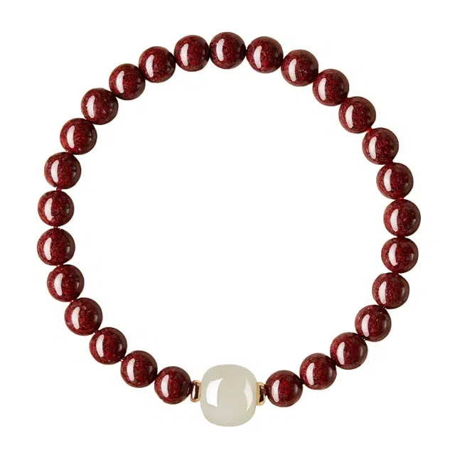 宣华意 国风新中式轻奢时尚典雅高级感小众设计本命年转运珠平安纳福‘珠’事顺利#好运 朱砂 手串 女款