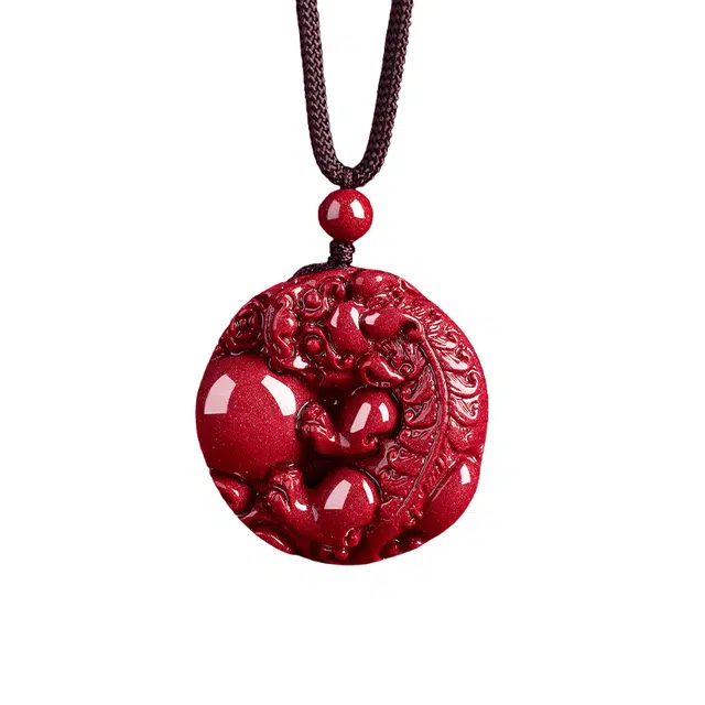 仙园韵 复古招财纳福貔貅有求必应转运国潮新中式轻奢#好运 朱砂 吊坠 女款