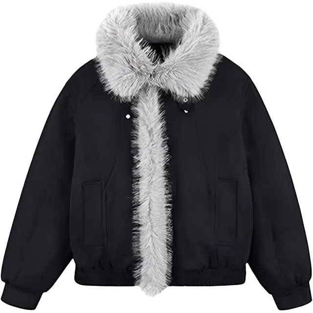 极限涡轮 美式复古高街重磅小众座山雕中性高级感潮加厚毛绒毛领外套棉服 男女同款