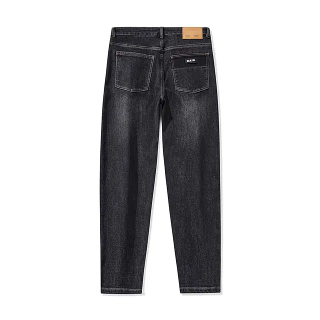 邦固依品 水洗做旧宽松直筒弹力舒适高街显瘦百搭垂坠感柔软牛仔裤 男款