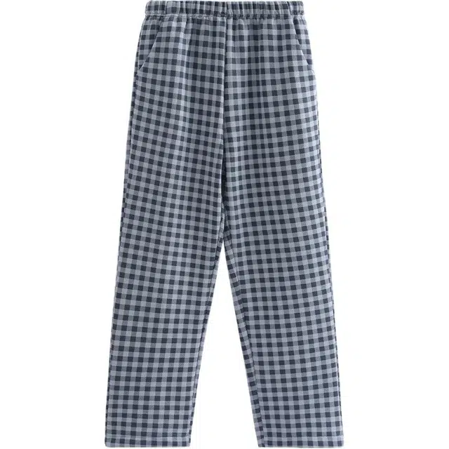 芬腾 春秋季空气棉夹层长裤青年休闲格子可外穿家居裤单裤睡裤 男款