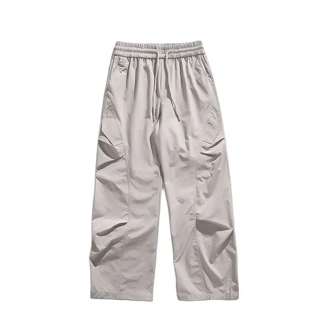 海尔斯 美式速干褶皱透气直筒休闲裤 男款