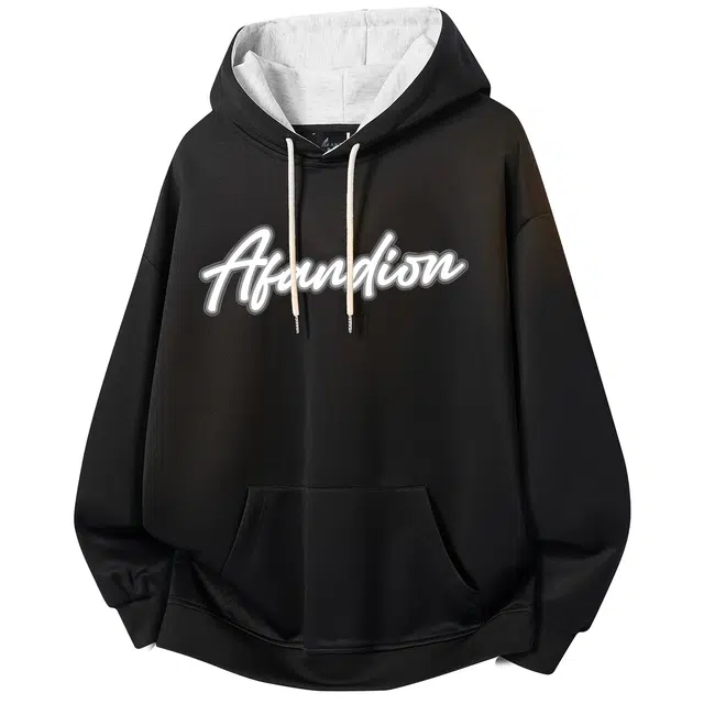 阿凡迪 校园风美式高街嘻哈街头潮流品牌字母撞色拼接学生休闲复古运动简约百搭通勤无性别主义宽松舒适套头长袖重磅连帽卫衣 男女同款