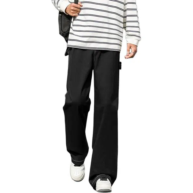 海尔斯 日系复古宽松直筒拉链休闲裤 男款
