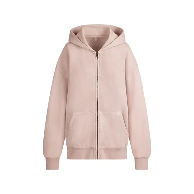 SKIMS FW25 BOYFRIEND FLEECE ZIP UP HOODIE