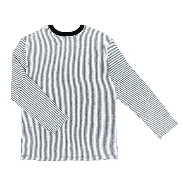 【dme】 美式复古慵懒设计感条纹撞色拼接圆领通勤百搭宽松休闲长袖上衣卫衣 男女同款