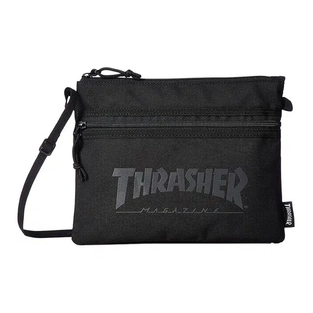 Thrasher Classic Logo Shoulder Bag Black