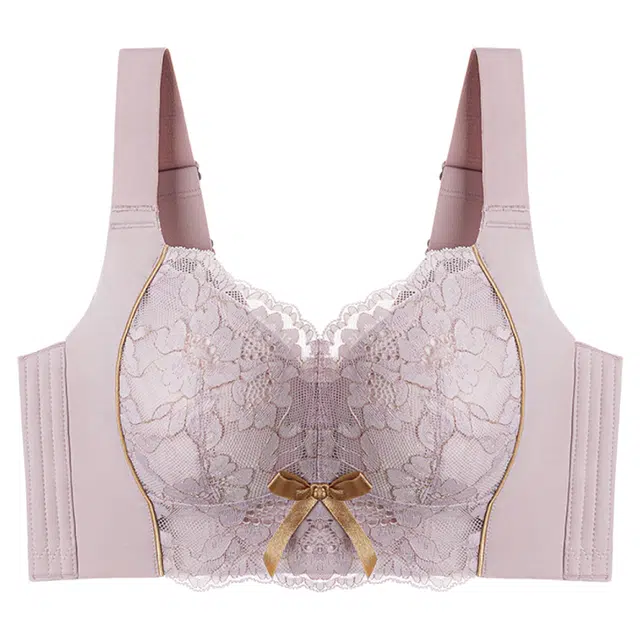 轻迎 内衣女生时尚蕾丝小胸聚拢防下垂无钢圈塑形收副乳舒适亲肤文胸 女款