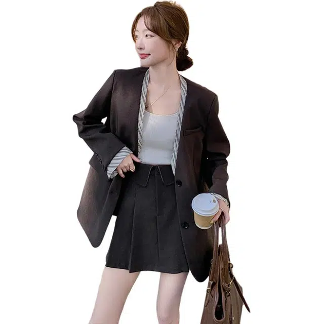 稻草人 时尚优雅高级质感宽松舒适休闲显瘦减龄两件套装 女款